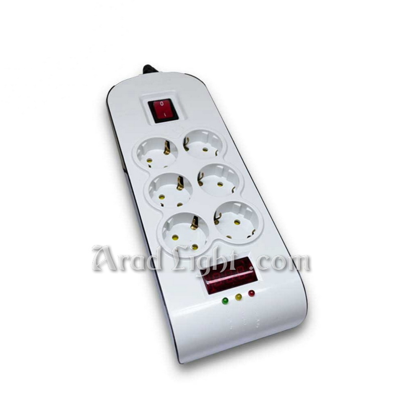 محافظ شش خانه ارت دار با کلید و کابل 3 متری (طرح جدید) پارت
